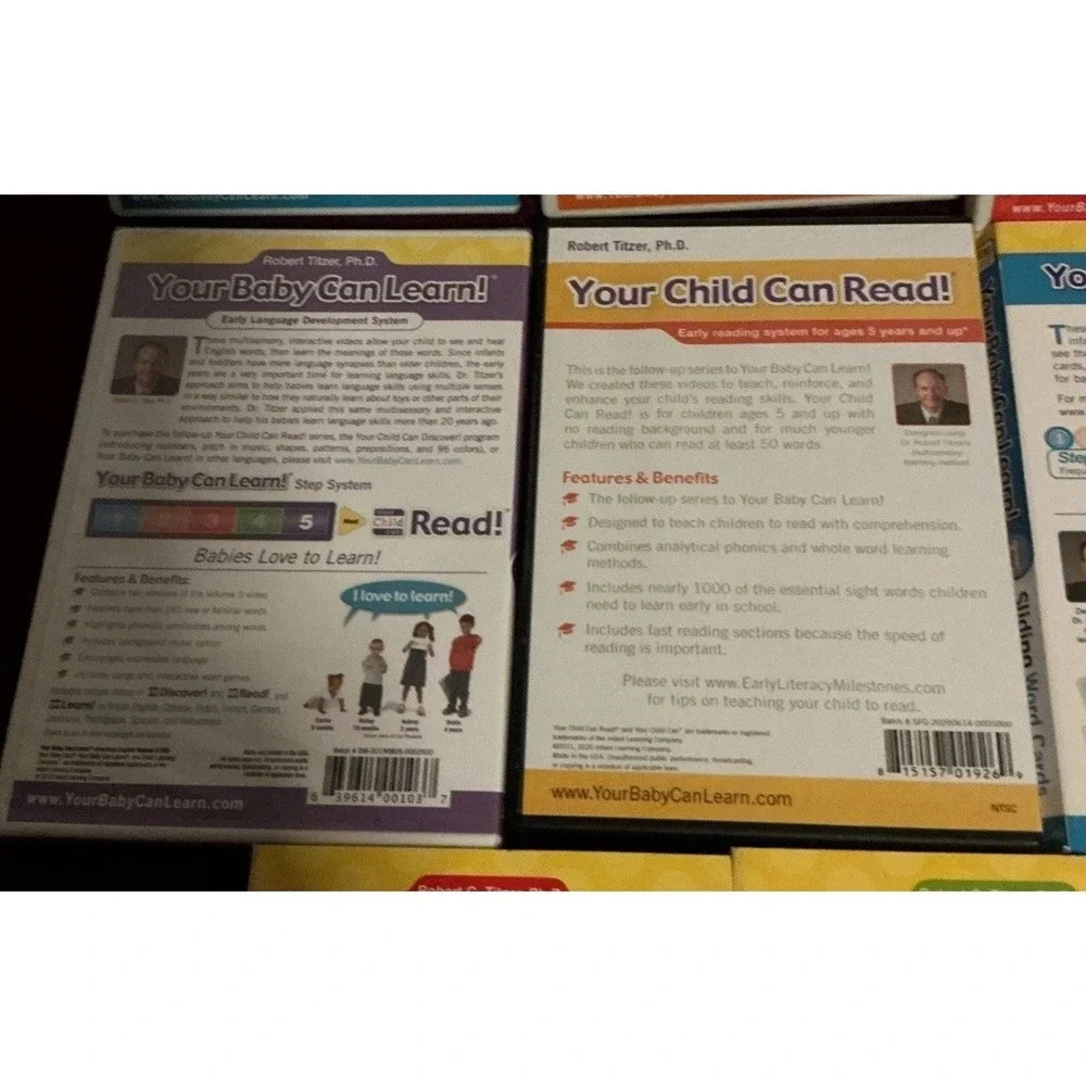 Your Baby Can Learn! American English Kit DVDs Books Sliding Teaching Cards